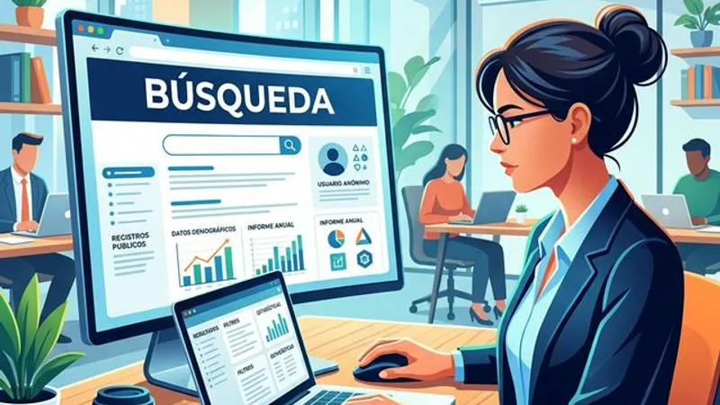 Persona usando un directorio público en una computadora