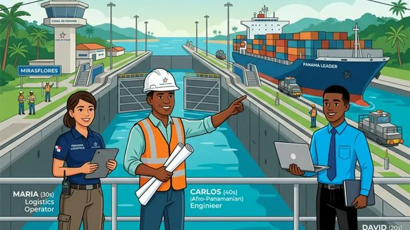 Profesionales diversos ingenieros y operadores del Canal de Panamá