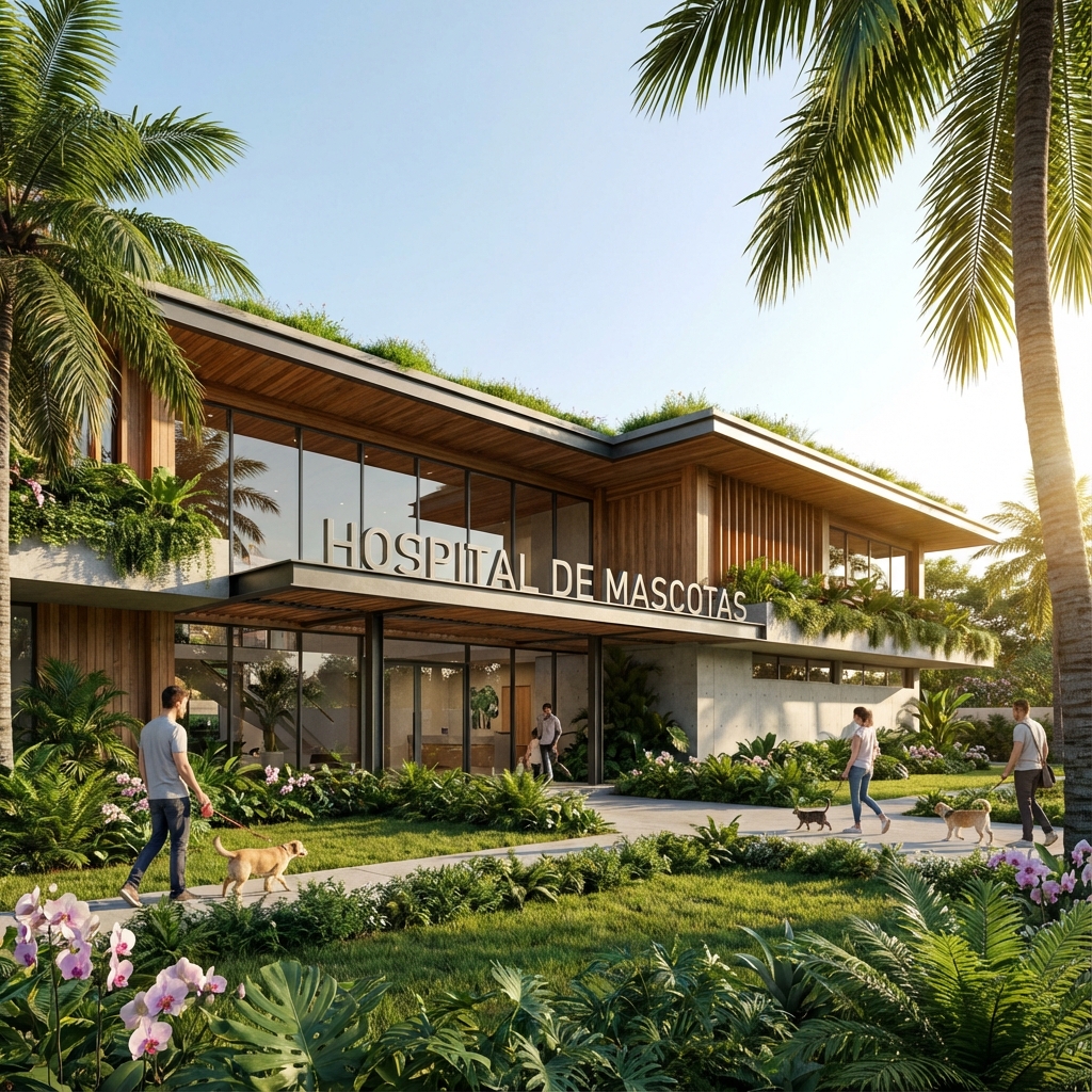Render del futuro Hospital de Mascotas en Costa Sur