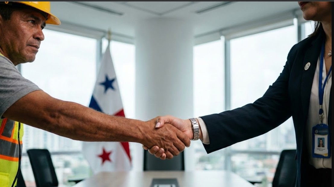 Mesa de diálogo tripartita en Panamá logrando acuerdo de salario mínimo