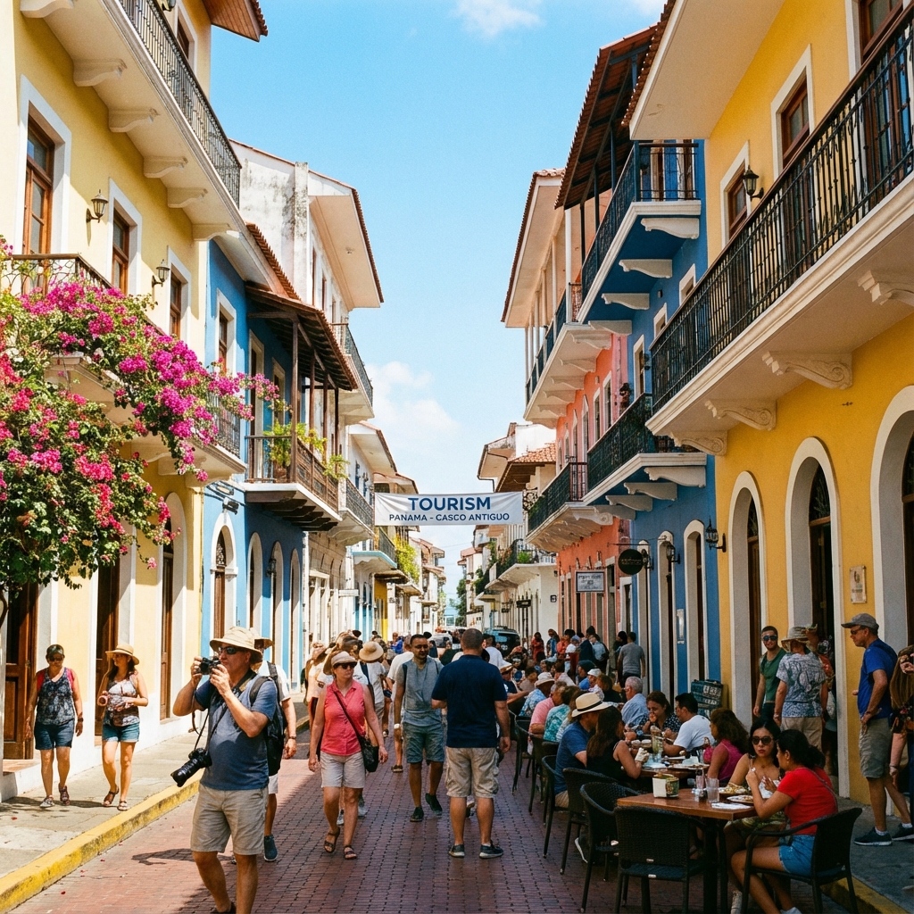 Turistas disfrutando del Casco Antiguo en Panamá