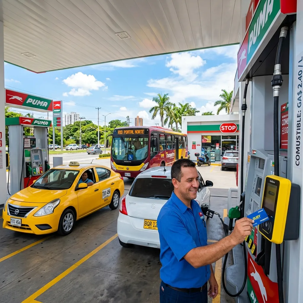 Subsidio de Combustible en Panamá 2026 en gasolinera
